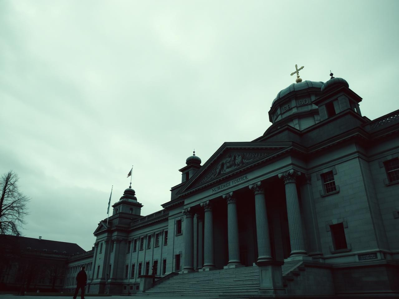 Nuremberg Palace of Justice under an overcast sky